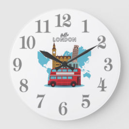Reloj Redondo Grande Hola Londres