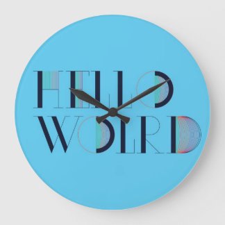 Reloj Redondo Grande Hola Mundo