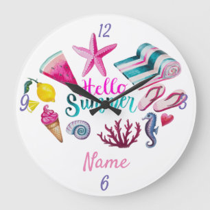 Reloj Redondo Grande Hola veraniego Thunder Cove