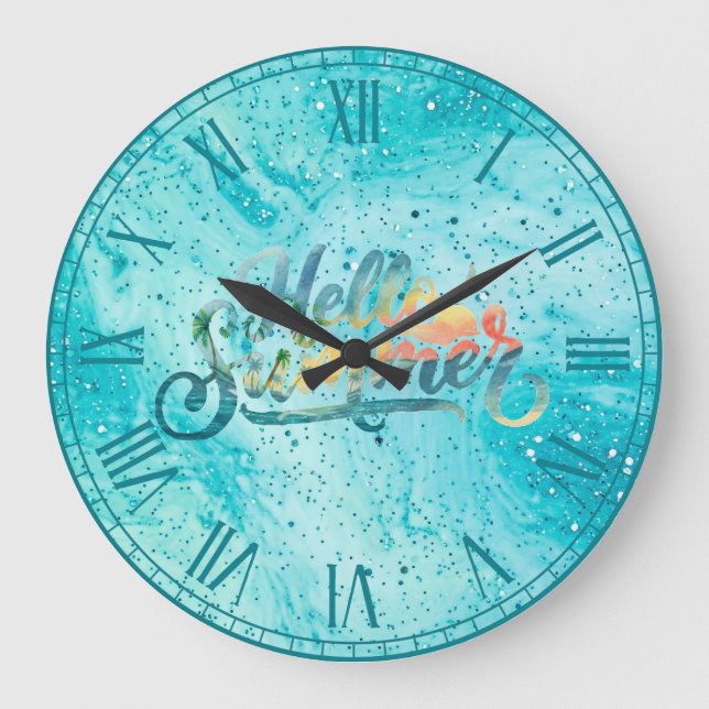 Reloj Redondo Grande Hola Verano (Anverso)