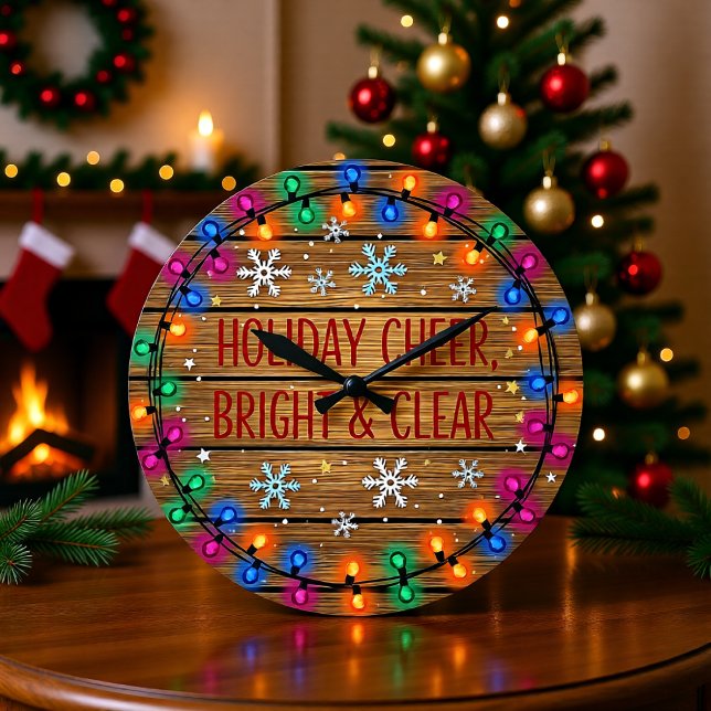 Reloj Redondo Grande Holiday Cheer Bright Lights (Subido por el creador)