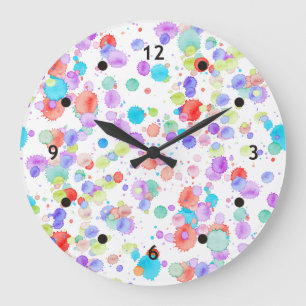 Reloj Redondo Grande holiES - Splatter multicolor 1 + tu trasero.
