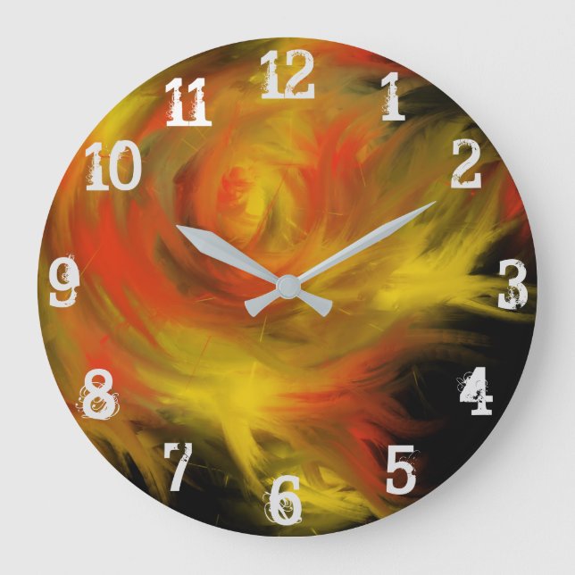 Reloj Redondo Grande Holy Spirit Fire Christian Worship Art Painting (Anverso)