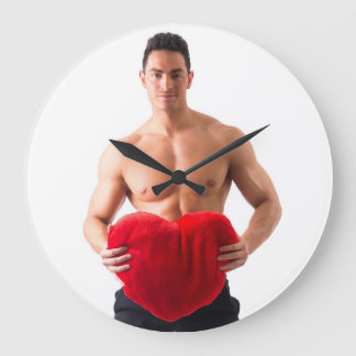 Reloj Redondo Grande Hombre Caliente Sin Camiseta Sexy Músculo Pecho So