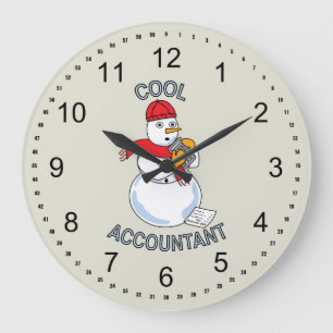 Reloj Redondo Grande Hombre de nieve contable genial
