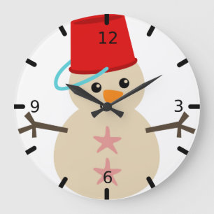 Reloj Redondo Grande Hombre de nieve de arena con uña para Gorra grande