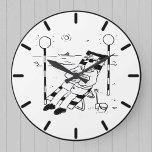 Reloj Redondo Grande Hombre de pop chill toma el sol en la playa<br><div class="desc">El Lollipop Man está tomando el sol en la playa en un Personalizado surrealista. Personalizado que muestra a un hombre de pop,  un guardia que cruza,  un auxiliar de cruces o una patrulla escolar por carretera. Reloj del hombre del follón.</div>