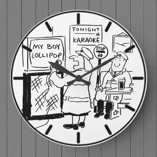 Reloj Redondo Grande Hombre Piruleta y Señora Piruleta Karaoke