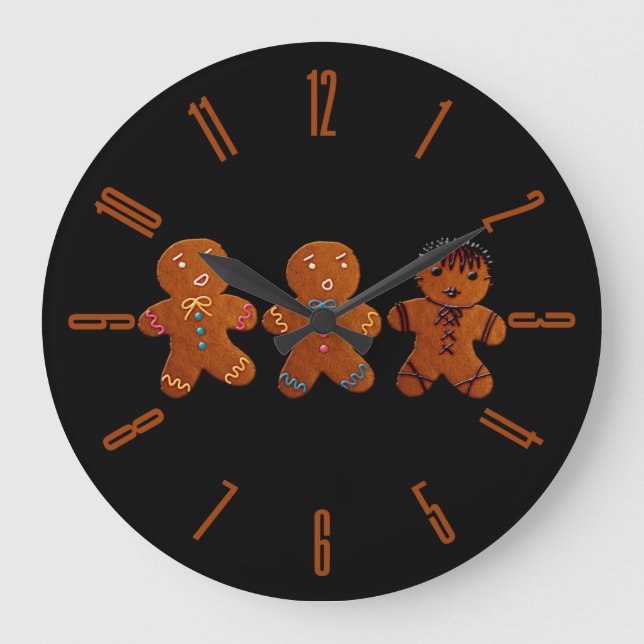 Reloj Redondo Grande Hombres de Gingerbread Gótico (Anverso)
