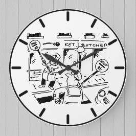 Reloj Redondo Grande Hombres de Lollipop juegan al tenis