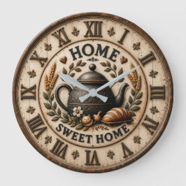 Reloj Redondo Grande Home Sweet Home Rustic Farmhouse