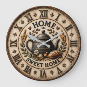 Reloj Redondo Grande Home Sweet Home Rustic Farmhouse