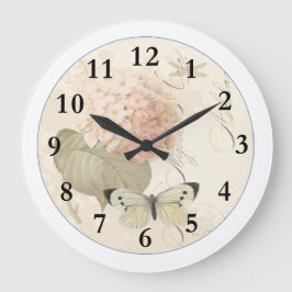 Reloj Redondo Grande Hometime al Estilo Antiguo | Rosas Rojas Antiguas