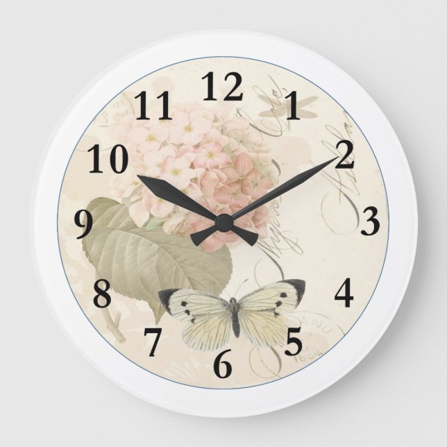 Reloj Redondo Grande Hometime Old-Style | Antique Red Roses | Retro Rom (Anverso)