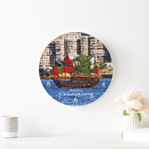 Reloj Redondo Grande Hong Kong Sampan La Perla de Oriente