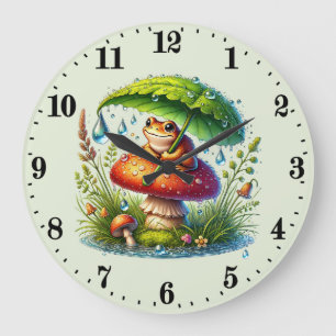 Reloj Redondo Grande Hongos amantes de la rana cutícula