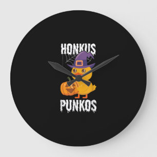 Reloj Redondo Grande Honkus Ponkus Funny Duck Halloween Witch Design