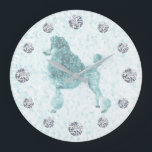 Reloj Redondo Grande Hora de diamantes de Blue Ice Posh Poodle<br><div class="desc">Colección Poodle de Leonbience. ¿Tiene preguntas o necesita ayuda para localizar un producto que coincida con un conjunto? Enviarme un mensaje leonbience@rogers.com</div>