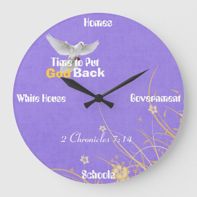 Reloj Redondo Grande Hora de volver a poner a Dios (Anverso)