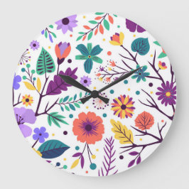 Reloj Redondo Grande Horloge acrylique ronde composition florale
