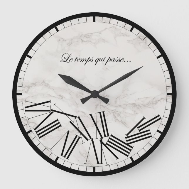 Reloj Redondo Grande Horloge murale - Le temps qui passe... Effet marbr (Anverso)