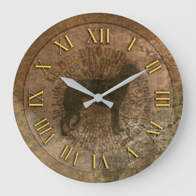 Reloj Redondo Grande Horloge scottish deerhound (Anverso)