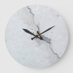 Reloj Redondo Grande Hormigón agrietado