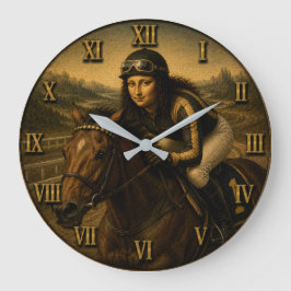 Reloj Redondo Grande Horse Racing Funny Mona Lisa Jockey Gift