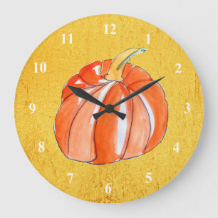 Reloj Redondo Grande Hortalizas de calabaza cutánea Caída del otoño