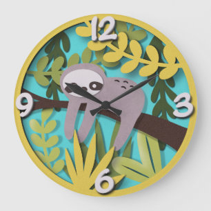 Reloj Redondo Grande Hospedaje de Sloth Haven: La caprichosa guardería