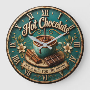Reloj Redondo Grande Hot Chocolate  Coffee Bar Rustic Farmhouse 