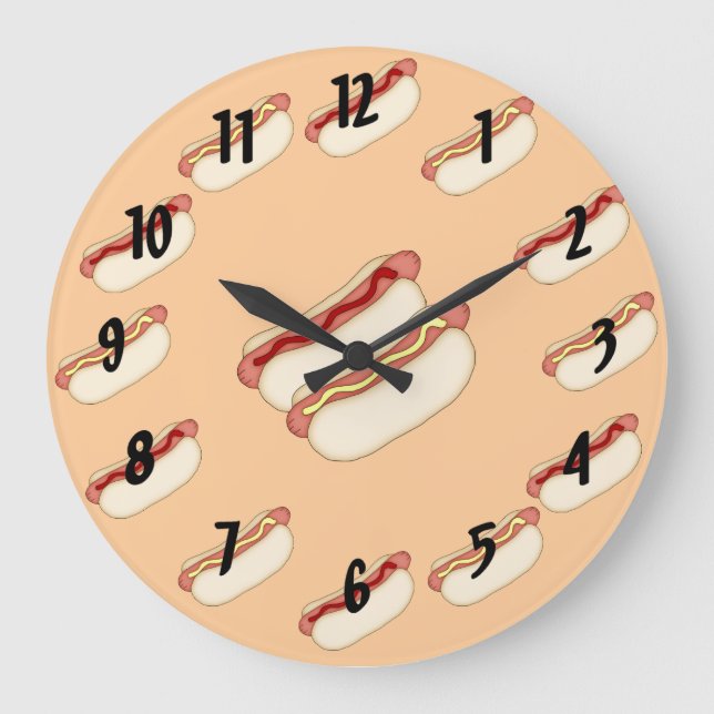 Reloj Redondo Grande Hotdogs (Anverso)
