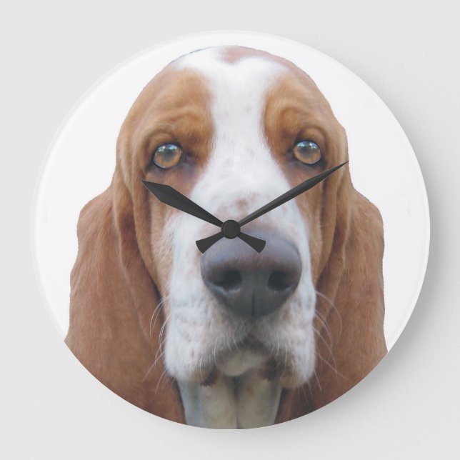 Reloj Redondo Grande Houndie Basset Hound (Anverso)