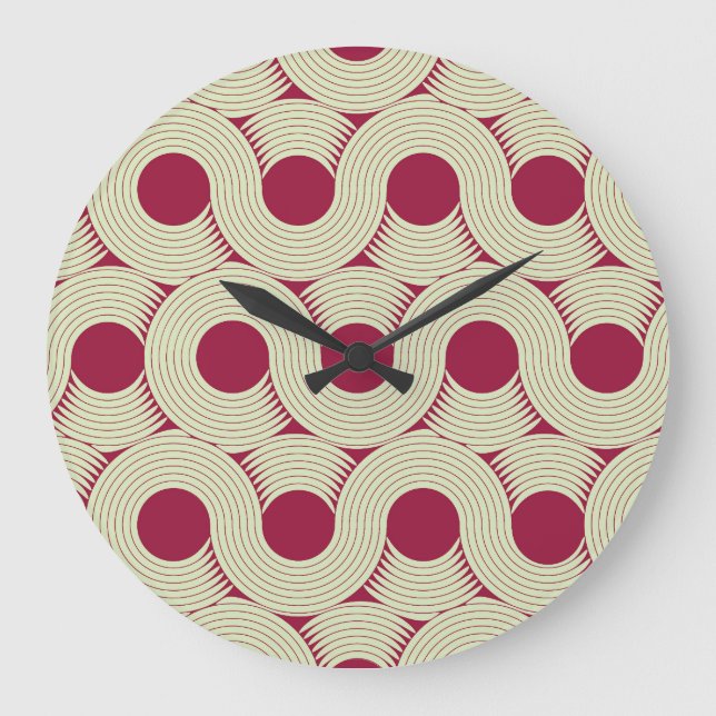 Reloj Redondo Grande Huelga de Moebius: Infinita mosaico rojo-verde (Anverso)