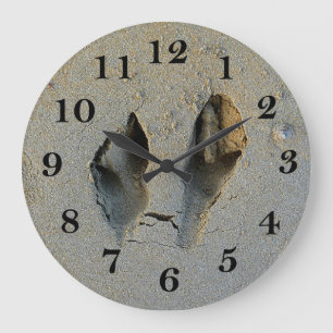 Reloj Redondo Grande Huellas de Wallaby en arena