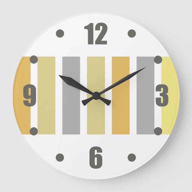 Reloj Redondo Grande Hués Metalizado dorados en bronce (Anverso)