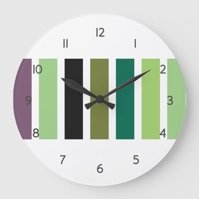 Reloj Redondo Grande Hues negros morados verdes (Anverso)