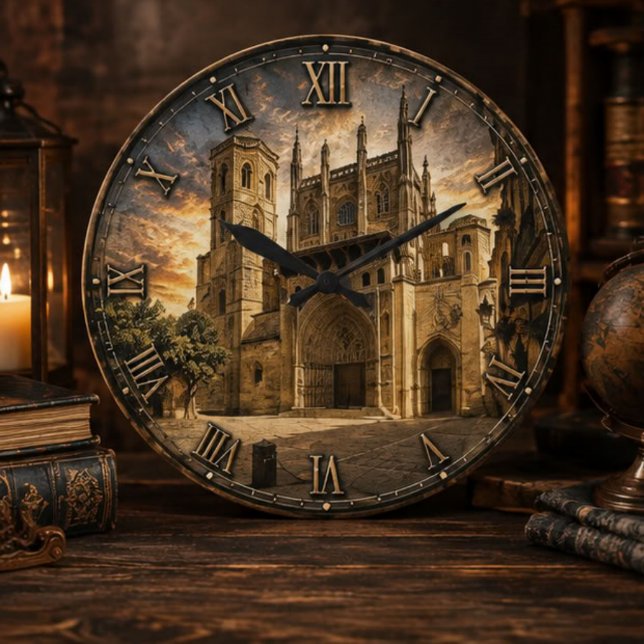 Reloj Redondo Grande Huesca Cathedral Gothic Architecture  (Subido por el creador)