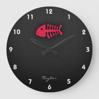 Reloj Redondo Grande Huesos de peces rojos Crimson