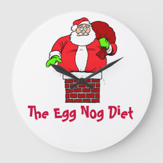 Reloj Redondo Grande Huevo Nog Diet Santa Clause Humor Chiste