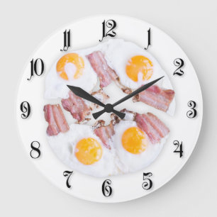Reloj Redondo Grande Huevos fritos con tocino