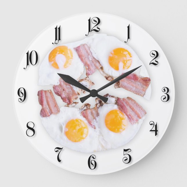 Reloj Redondo Grande Huevos fritos con tocino (Anverso)