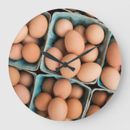 Reloj Redondo Grande Huevos orgánicos en cajones