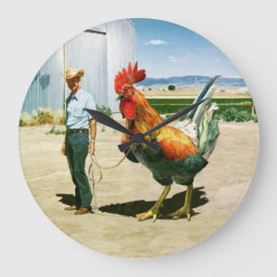 Reloj Redondo Grande Huge Rooster Clock