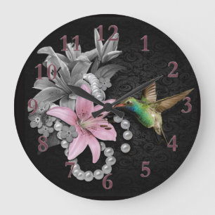Reloj Redondo Grande Hummingbird's Song
