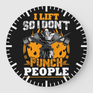 Reloj Redondo Grande Humor de entrenamiento (levanto para no golpear a 