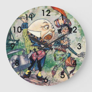 Reloj Redondo Grande Humpty Dumpty en el país de las maravillas