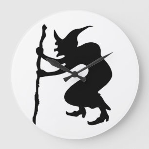 RELOJ REDONDO GRANDE HUNCHBACK HALLOWEEN WITCH