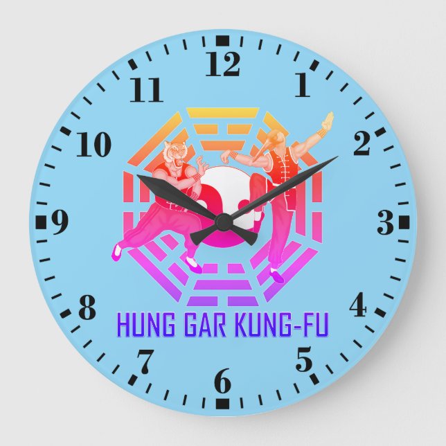 Reloj Redondo Grande Hung Gar Kung-Fu (Anverso)