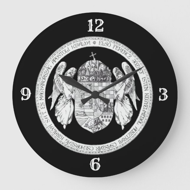 Reloj Redondo Grande Hungarian Seal with Coat of Arms Hungary Gifts (Anverso)